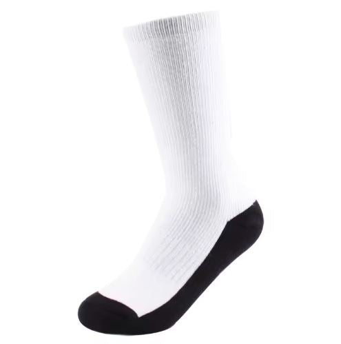3 Pairs - One Size Fits All Adult Crew Socks with Black Bottoms