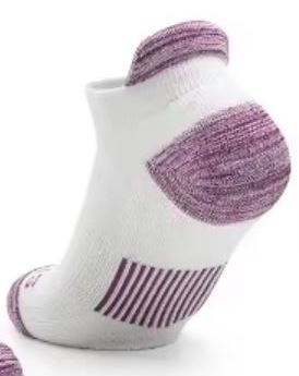 3 Pairs - Kids Purple Bottom Ankle Socks with soft bottoms (9 - 12 yrs old)