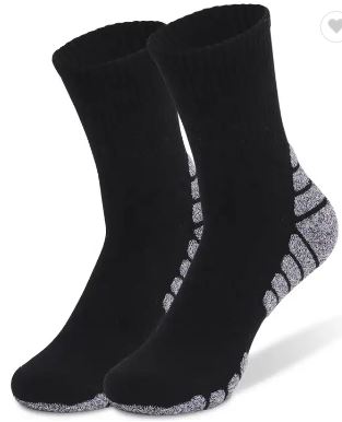 4 Pairs - Men's Crew Socks (1 White, 1 Grey, 1 Dark Grey, 1 Black)