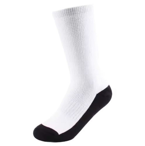 3 Pairs - One Size Fits All Adult Crew Socks with Black Bottoms