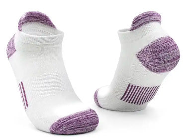 3 Pairs - Women's Large Socks 1 Purple, 1 Pink, 1 Teal Ankle Socks with Soft Bottoms
