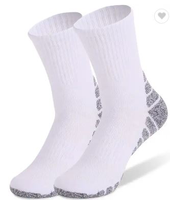 4 Pairs - Men's Crew Socks (1 White, 1 Grey, 1 Dark Grey, 1 Black)